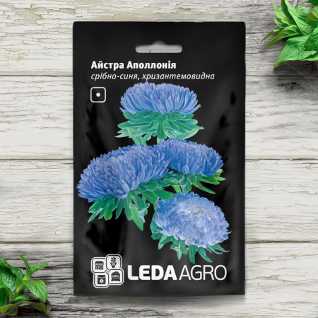 Астра Серебряно-синяя хризантемовидная, Апполония (0,2г,  Leda Agro)